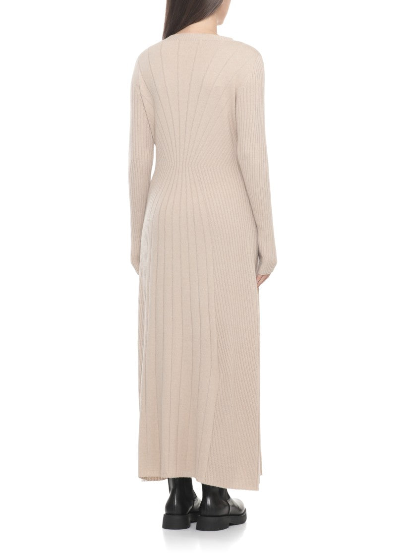 D. Exterior Beige Cashmere Blend Dress