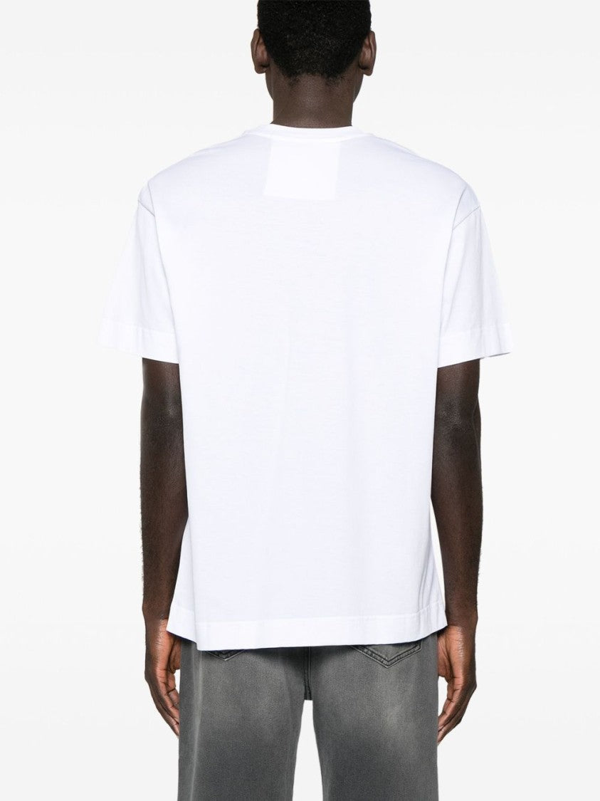 Givenchy Snake Print White Cotton Jersey T-Shirt With Chandelier