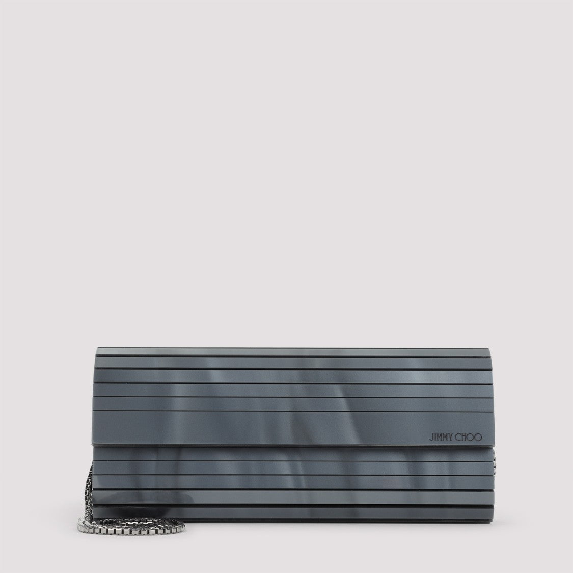 Jimmy Choo Grey Mother Of Pearl Leather Sweetie Clutch