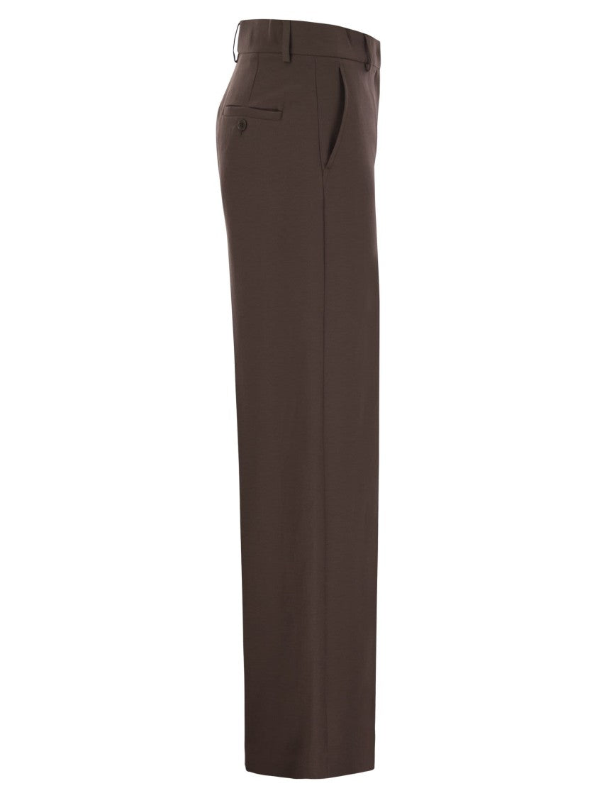 Max Mara Ballo - Technical Cotton Palazzo Trousers