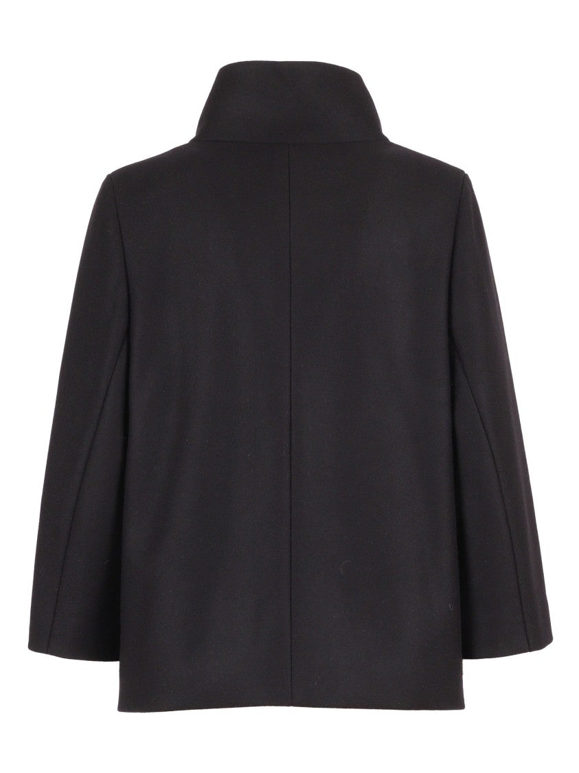 Fay Wool-Blend Cape With Hook Closure