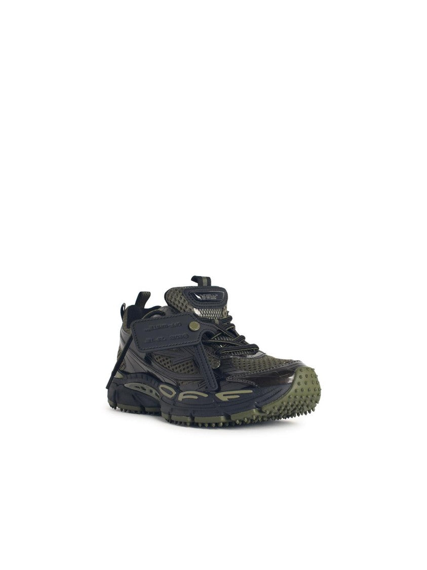 Off-White 'Be Right Back' Green Technical Fabric Sneakers