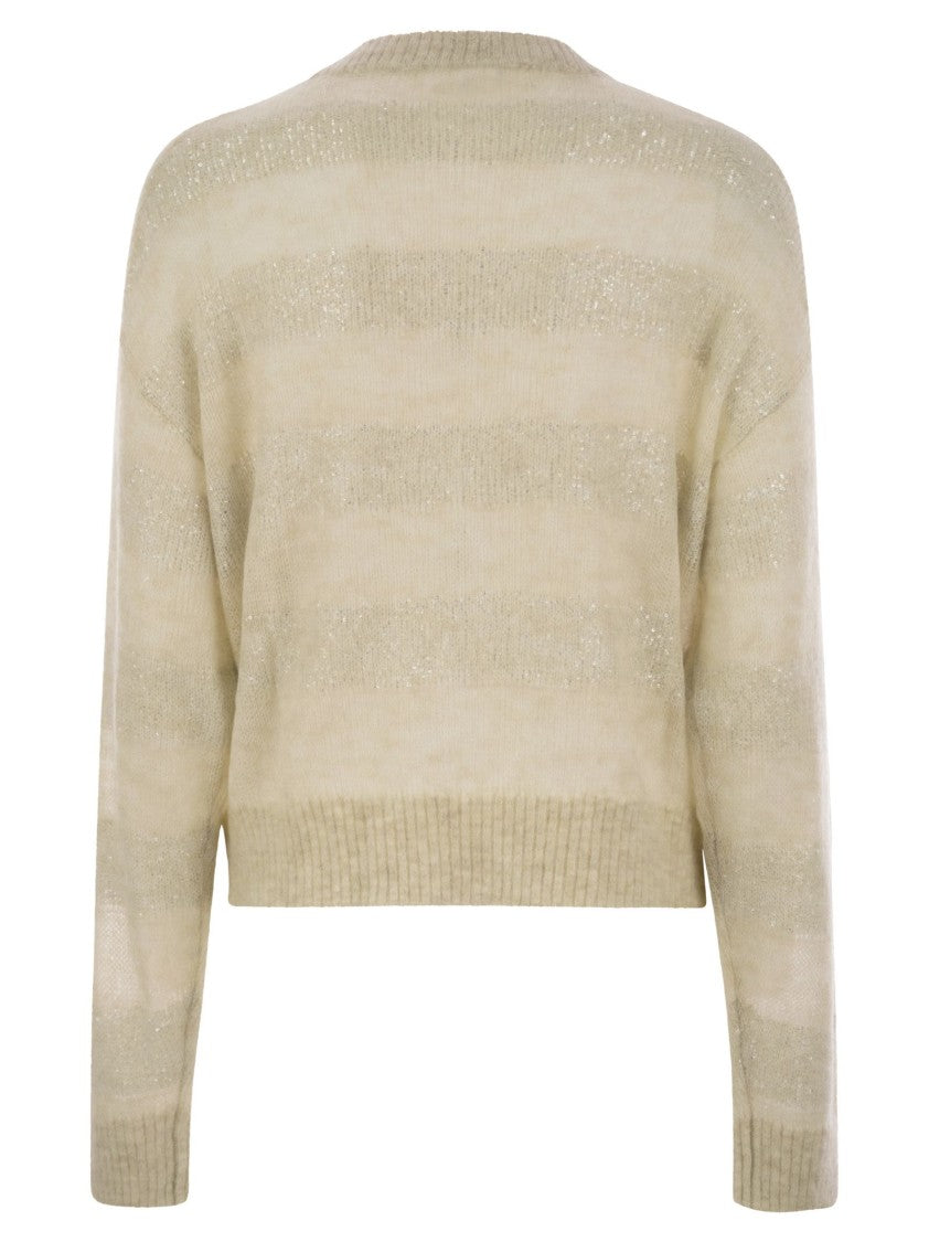 Brunello Cucinelli Striped Mohair And Wool Sweater
