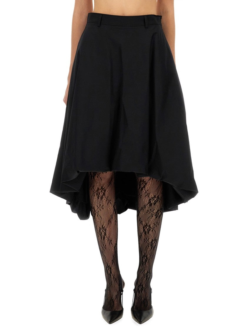 Moschino High-Low Cotton Poplin Skirt