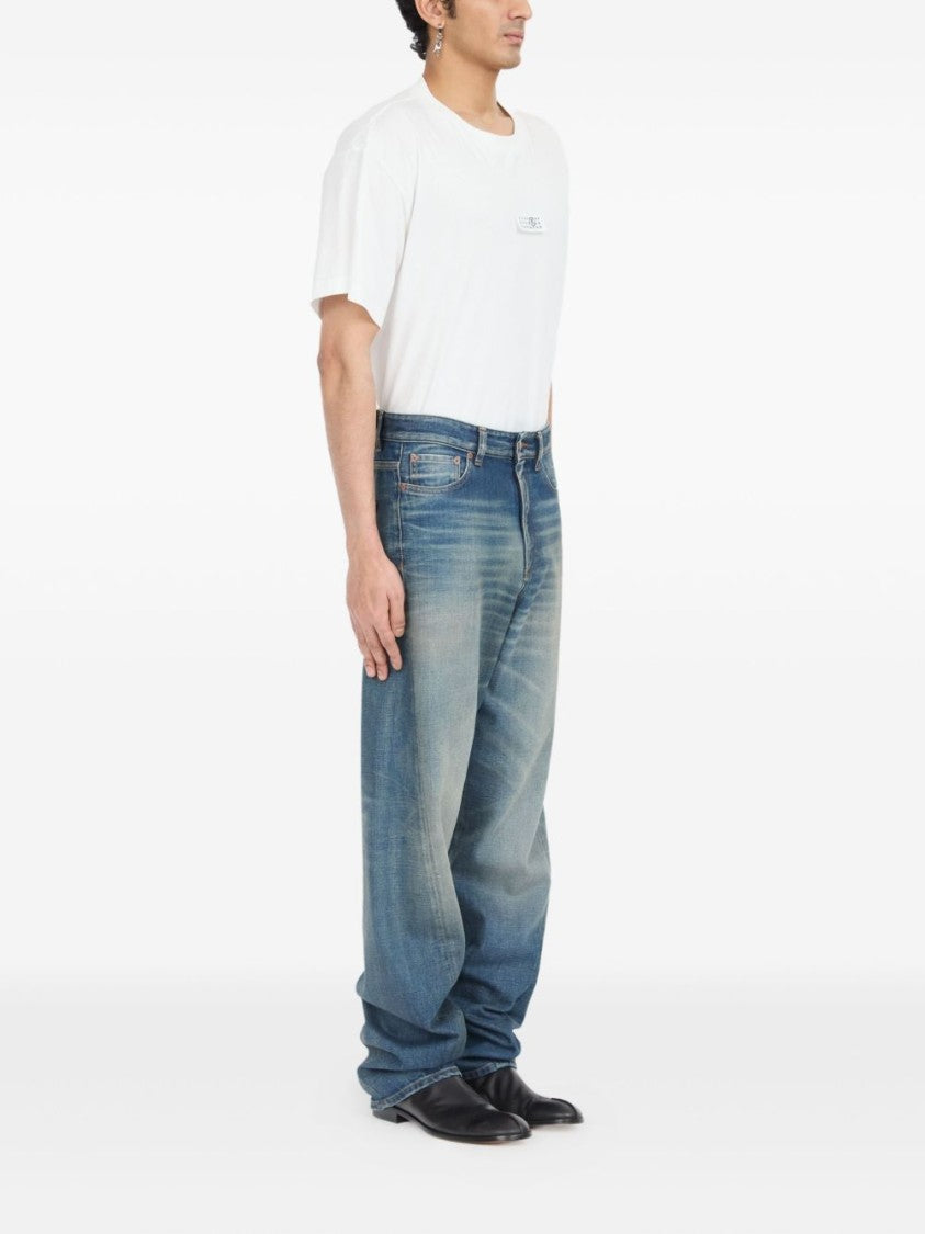 Mm6 By Maison Margiela Faded Blue Jeans With Relaxed Fit