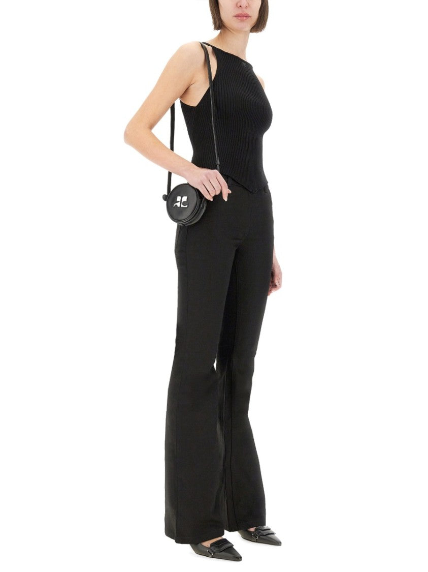Courrèges Fitted Ribbed Tank Top With High Neckline