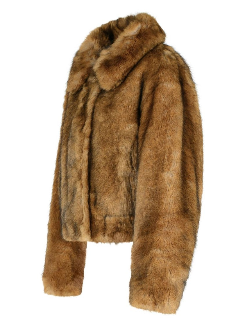 Stand Studio Cropped Faux Fur Jacket