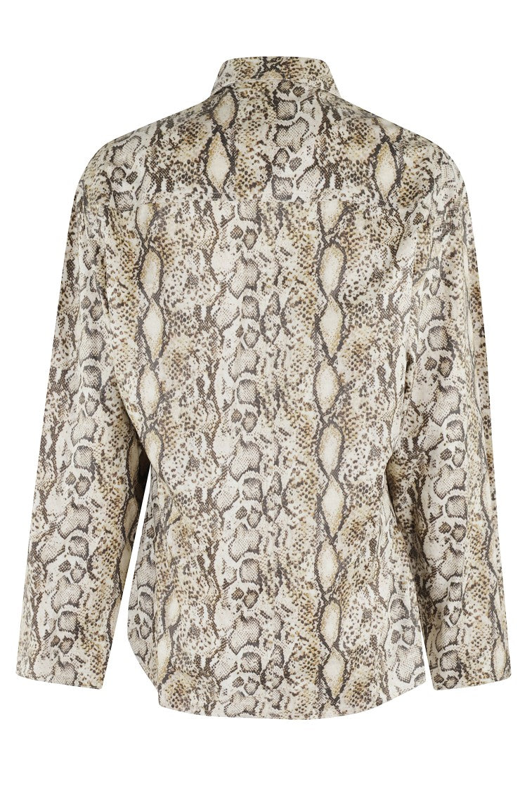 Isabel Marant Natural Linen Blend Shirt With Pointed Collar