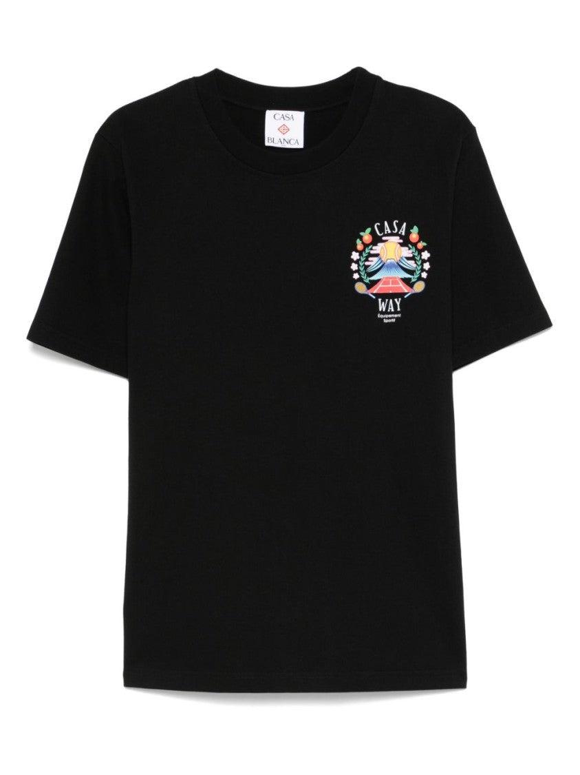 Casablanca Graphic Print Cotton T-Shirt With Design
