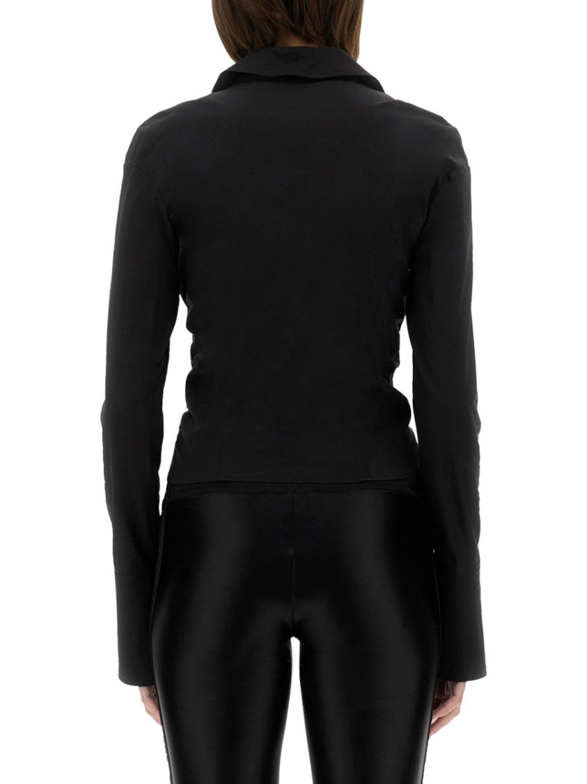Versace Jeans Couture Shirt With Ruffles And "Institutional Logo"