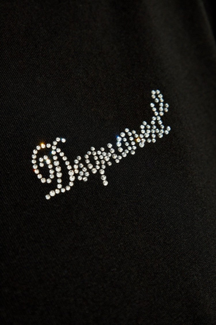 Dsquared2 Cotton T-Shirt With Rhinestone Logo Detail