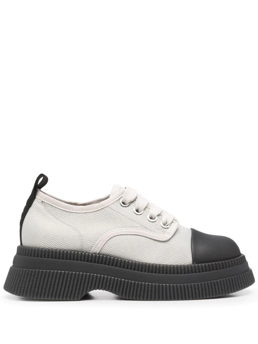 Ganni Beige Recycled Polyester Loafers With Chunky Rubber Sole