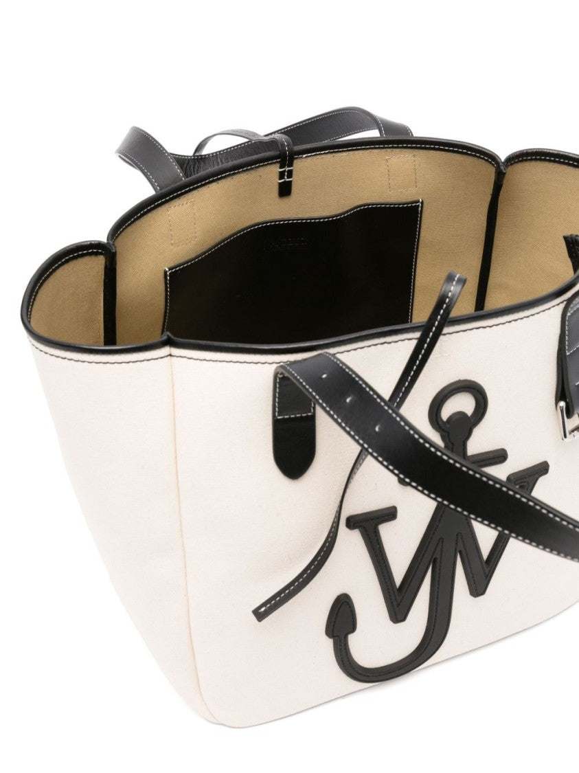 J. W. Anderson Beige Tote Bag With Tie-Fastening Straps And Signature Logo