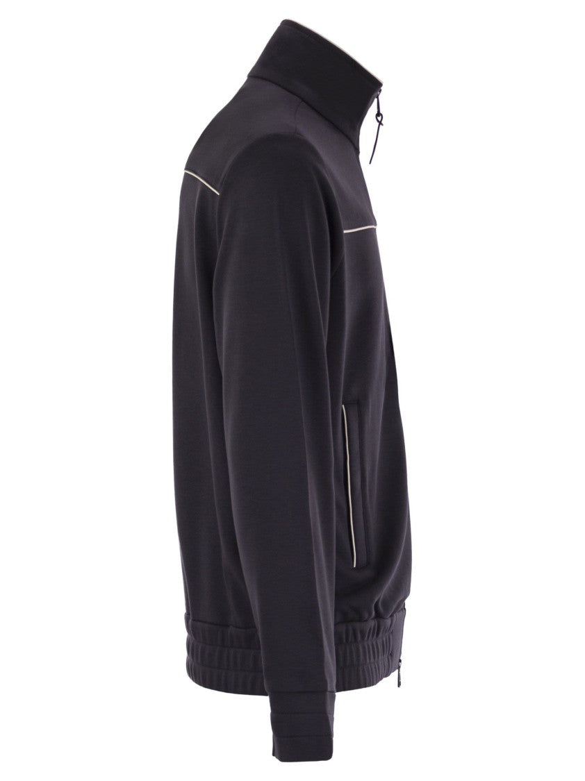 Moncler Cotton And Modal Sweatshirt With Zip