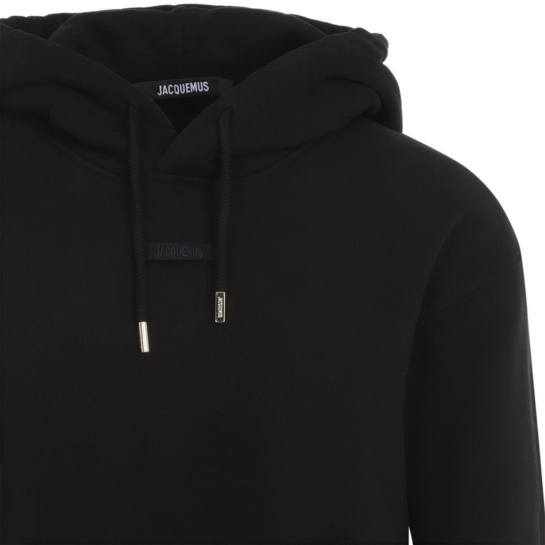 Jacquemus Gros Grain Black Hoodie With Drawstring