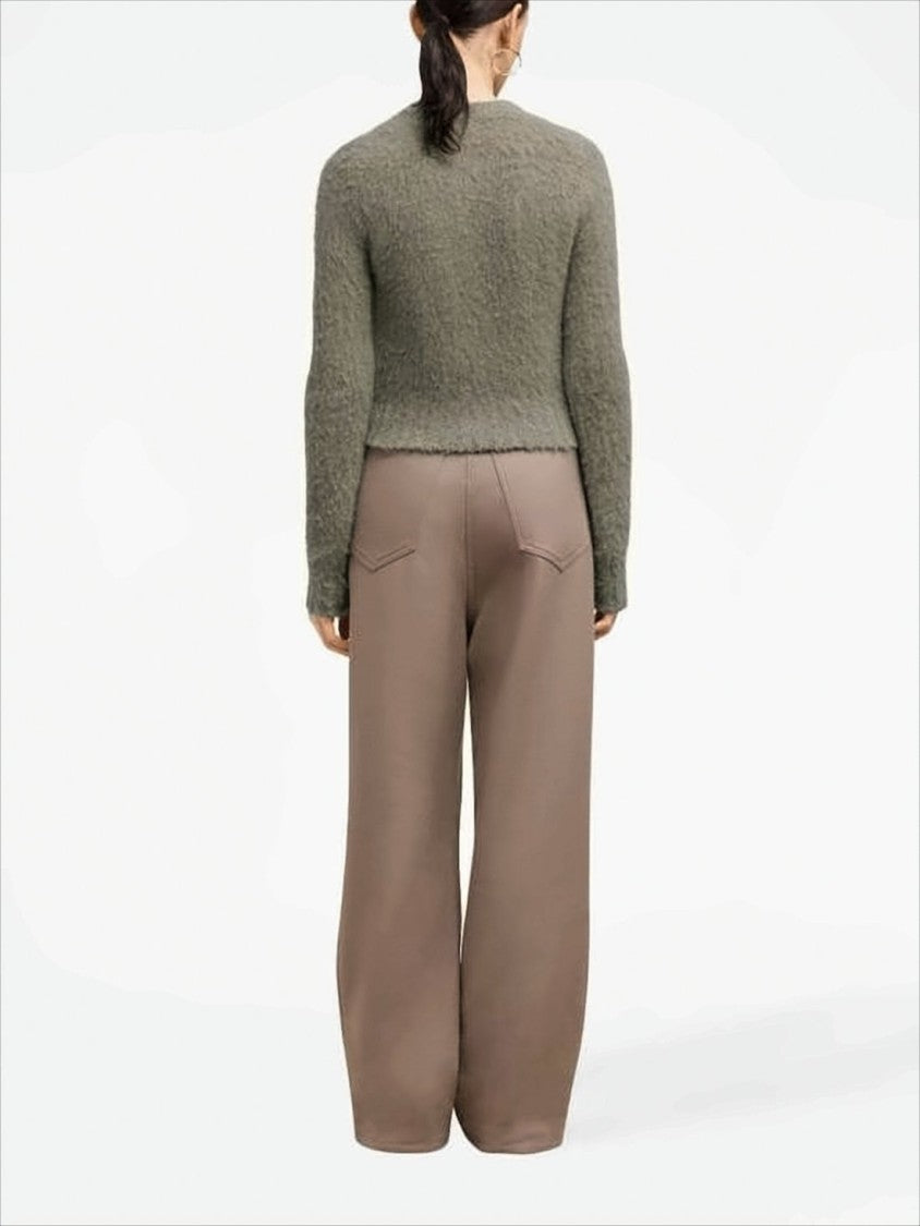 Ami Cropped Sweater With Fuzzy Texture