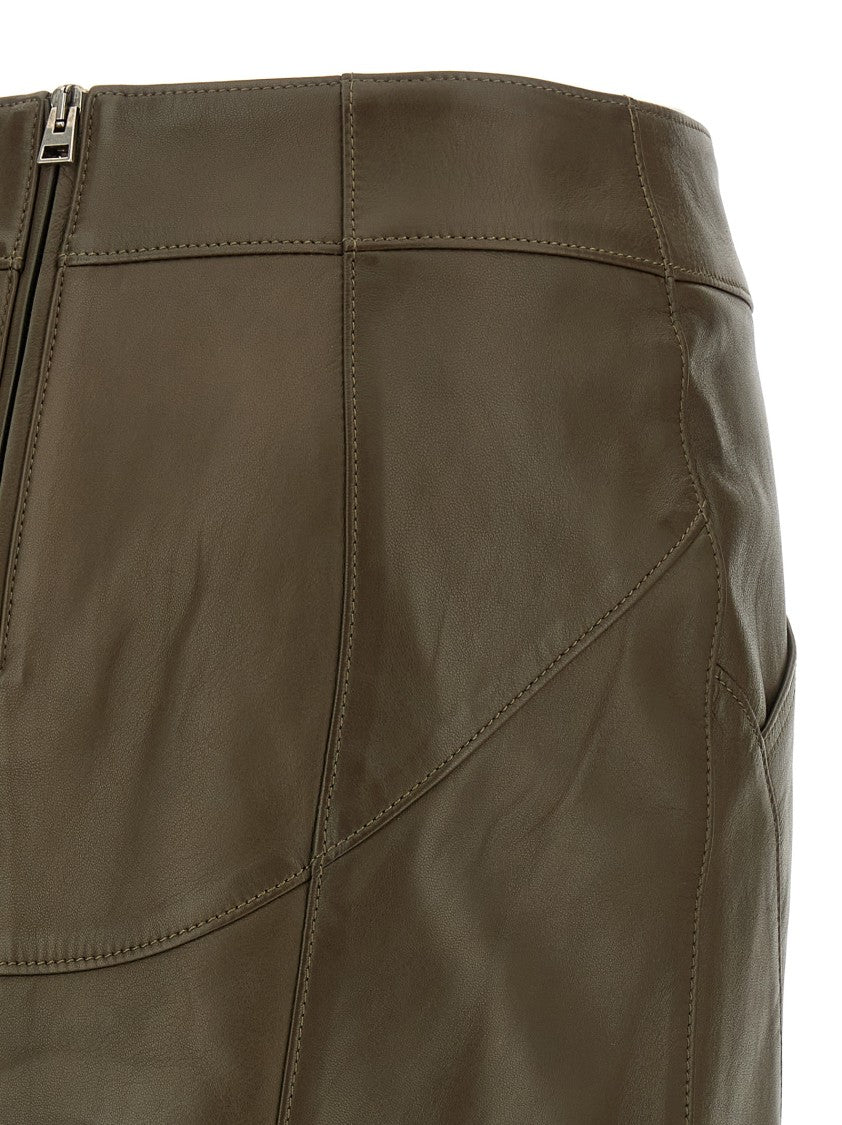 Tom Ford Nappa Midi Skirt With Detailed Stitching