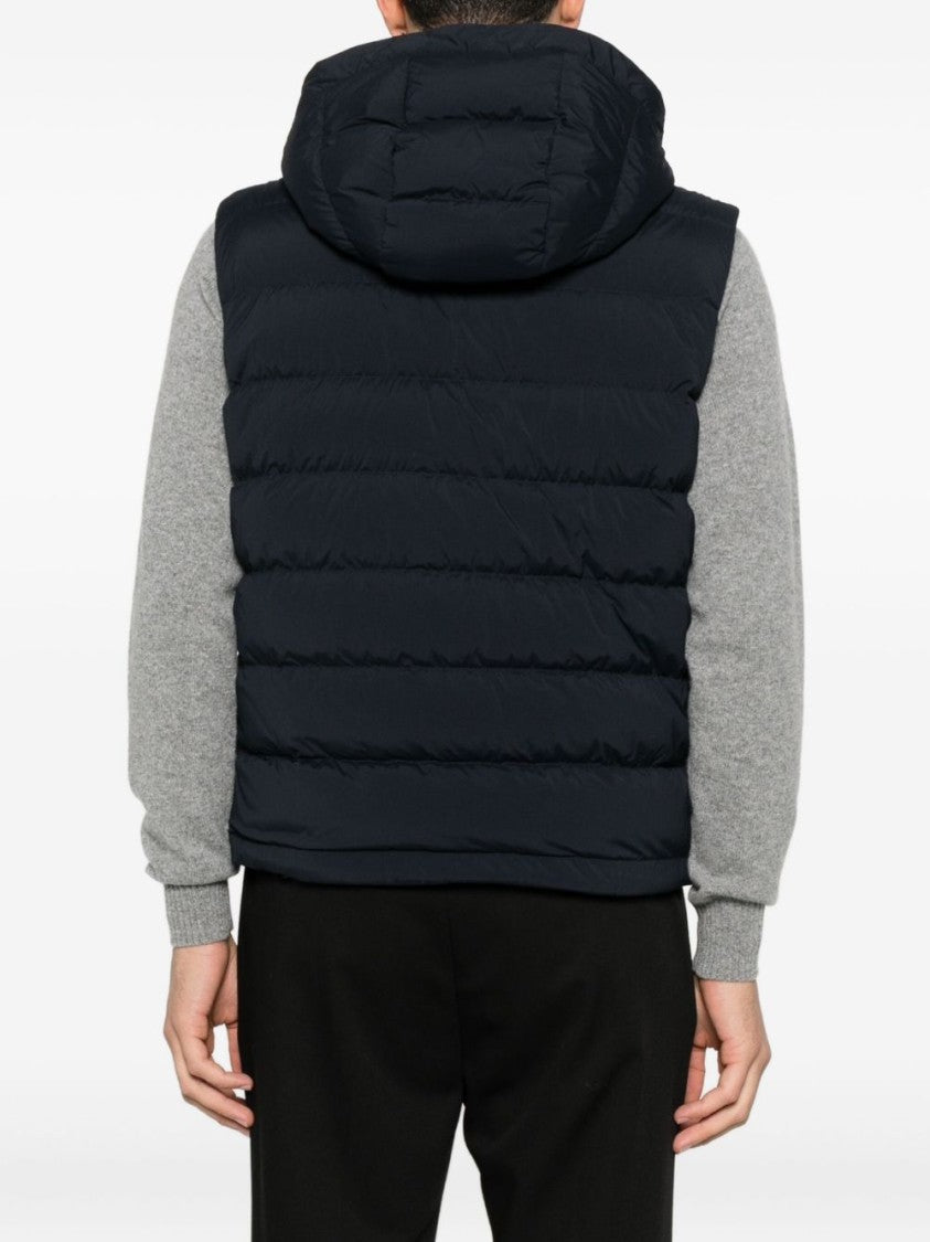 Boss Camel Structured Blue Jacket With Front Zipper Closure