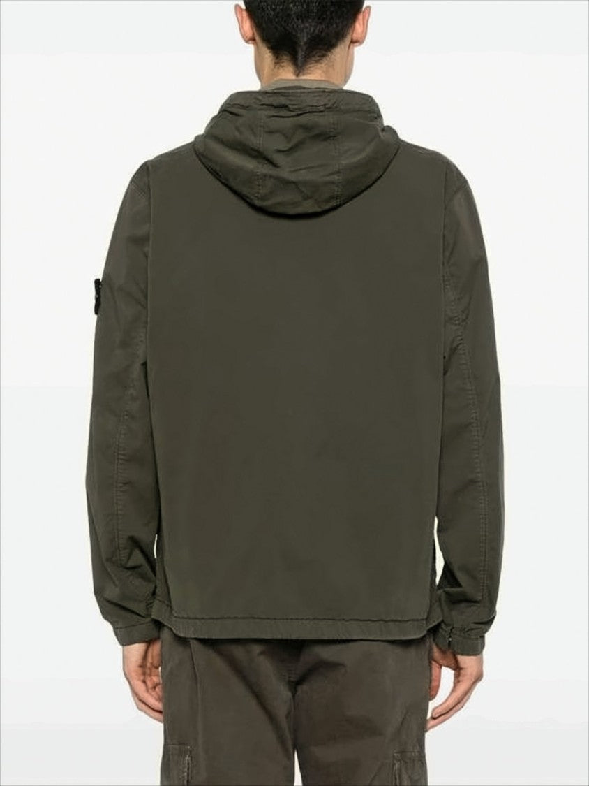 Stone Island Relaxed-Fit Green Jacket With Adjustable Drawstrings