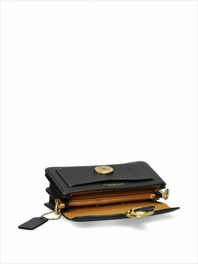 Coach Structured Black Calf Leather Crossbody Bag