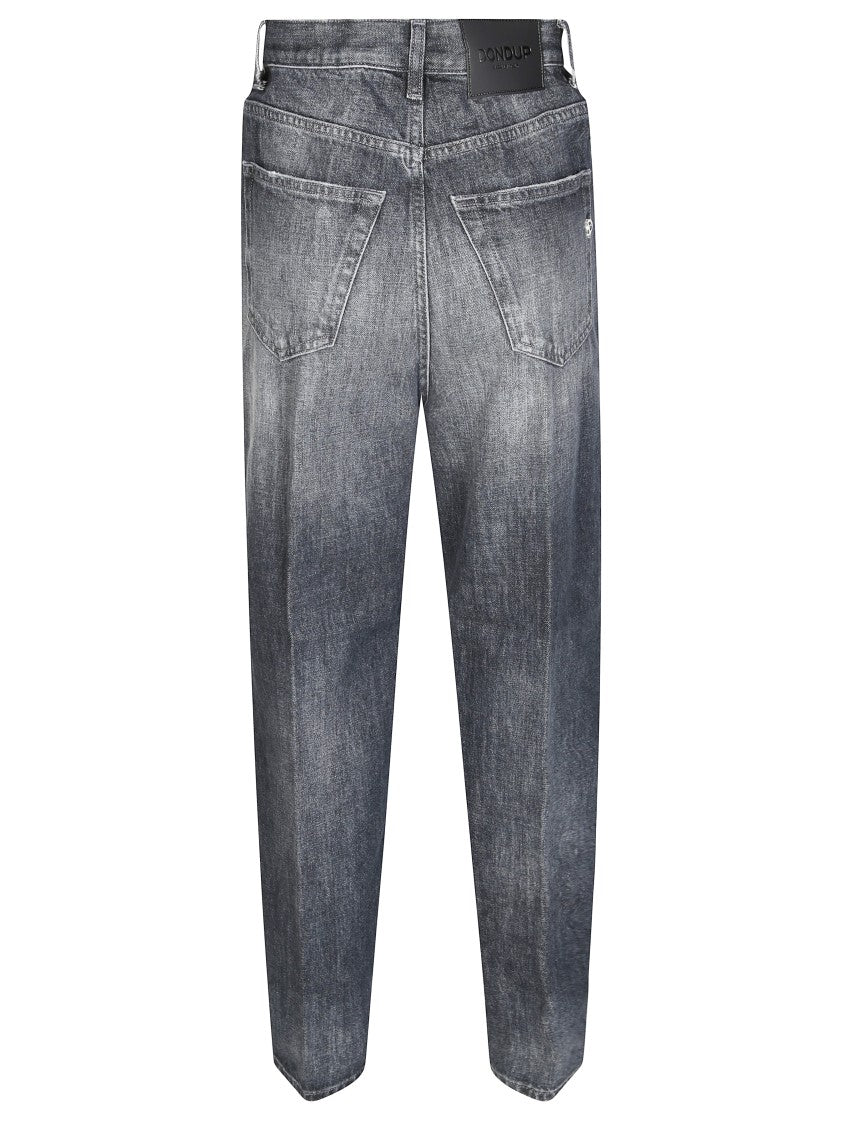 Dondup Relaxed Fit Tapered Leg Jeans With Vintage Grey Wash