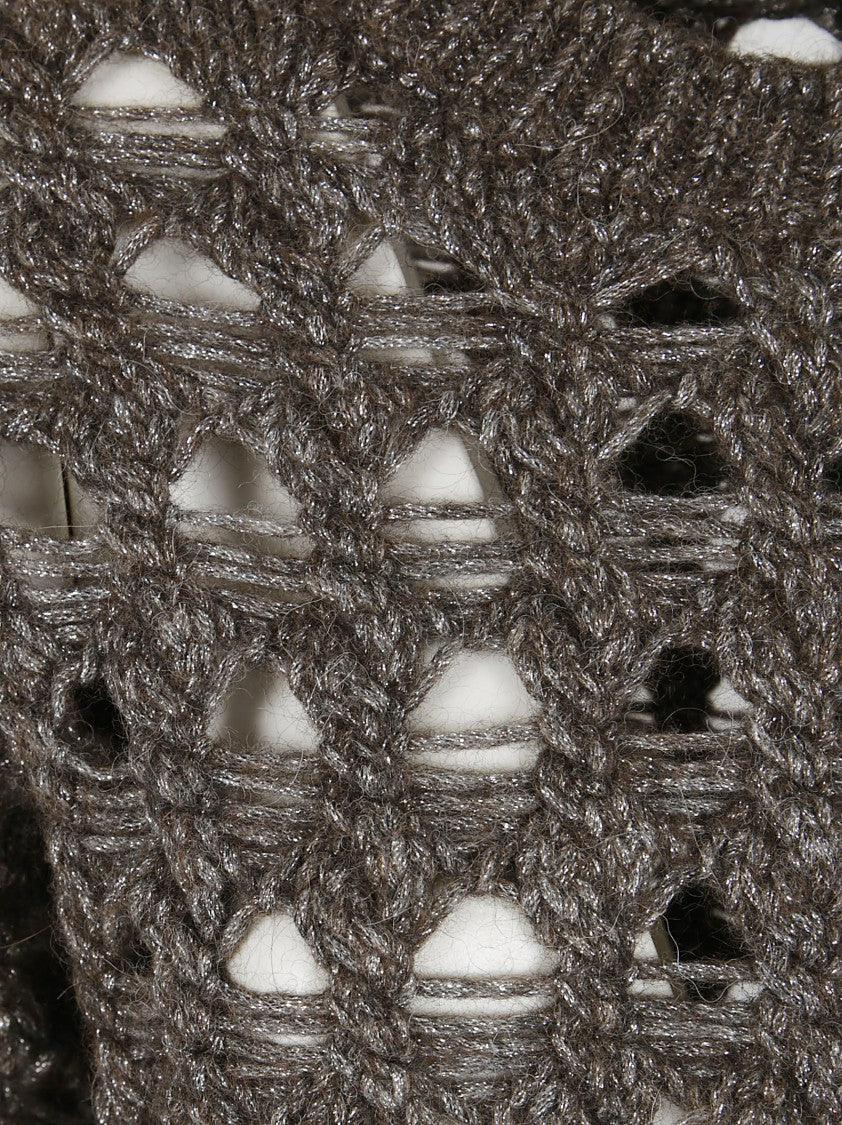 Herno Open-Knit Alpaca Blend Sweater With Metallic Sheen