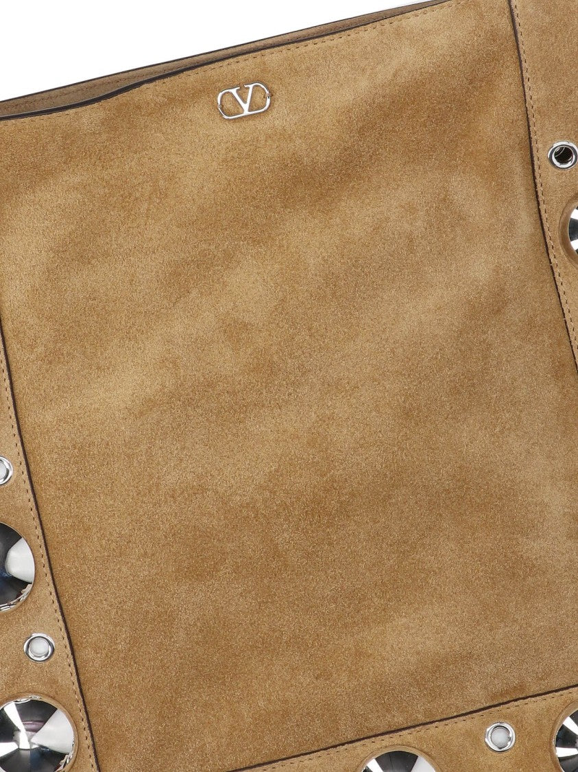 Valentino Garavani Structured Beige Handbag With Minimalist Aesthetic