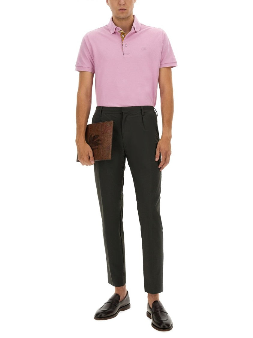 Etro Cotton Polo Shirt Featuring Pegasus Emblem