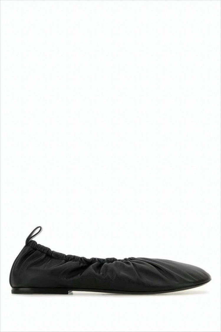 Jil Sander Pointed Toe Black Lambskin Flat Shoes