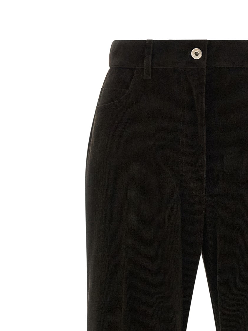 Ferragamo Striped Flared Velvet Trousers