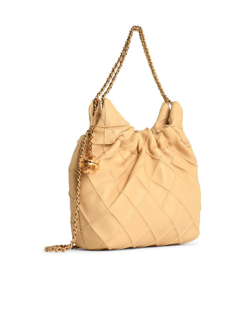 Tory Burch Fleming' Cream Leather Bag