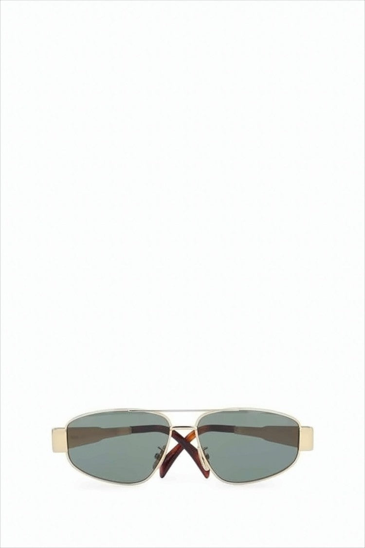 Celine Rectangular Metal Sunglasses With Gold Finish