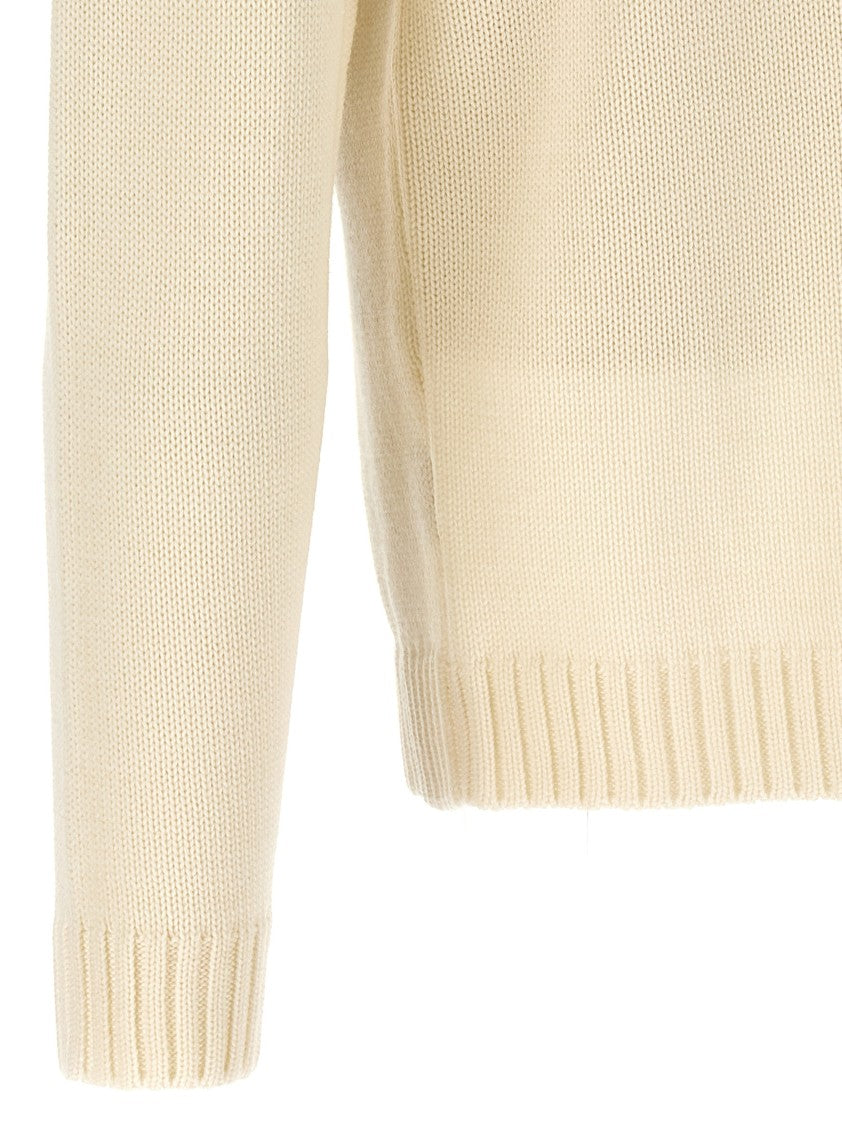 Zanone Wool Sweater With Turned-Up Turtleneck And Ribbed Detailing