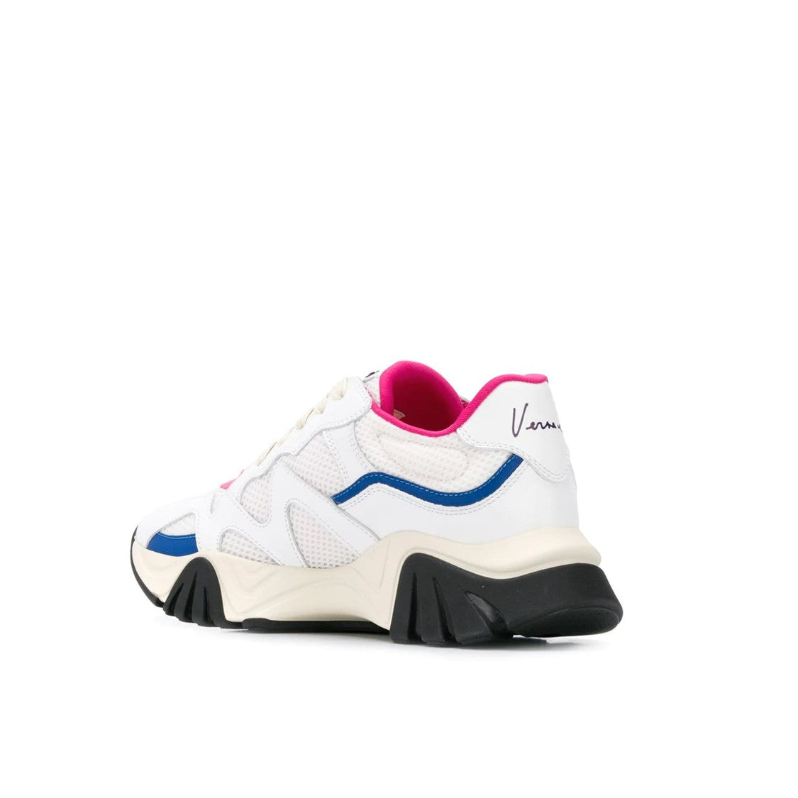 Versace Chunky Leather And Mesh Squalo Sneakers