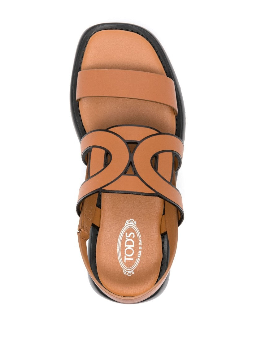 Tod's Cut-Out Chain Leather Sandals