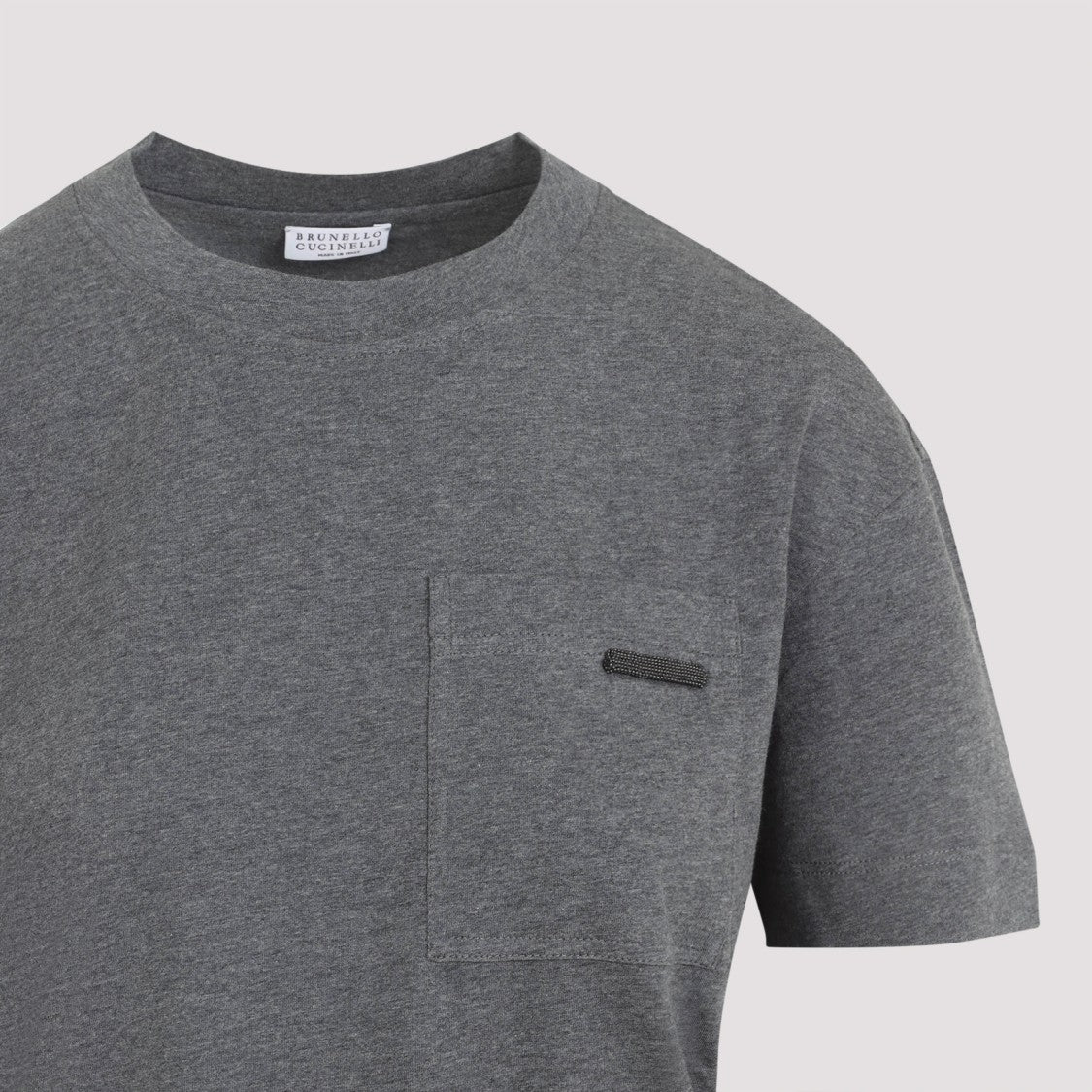 Brunello Cucinelli Relaxed Fit Grey Cotton T-Shirt