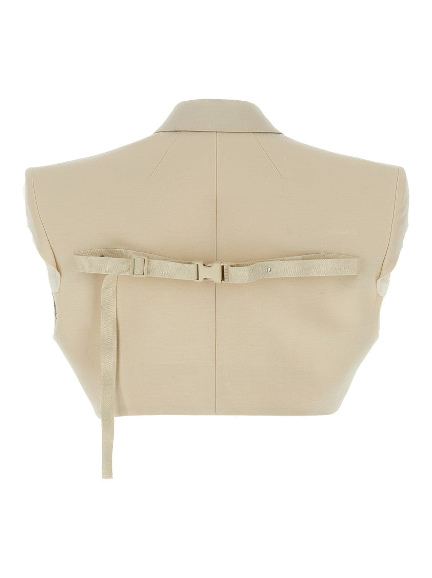 Rick Owens Cropped Wool Blend Cotton Vest