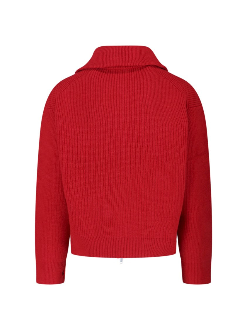 Studio Nicholson Classic Knit Sweater In Rich Red Hue