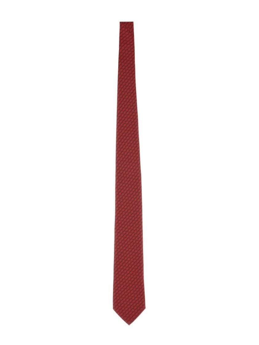 Ferragamo Twist Print Silk Tie With Intricate Design