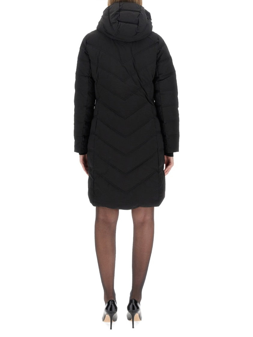 Michael Michael Kors Quilted Black Hooded Parka