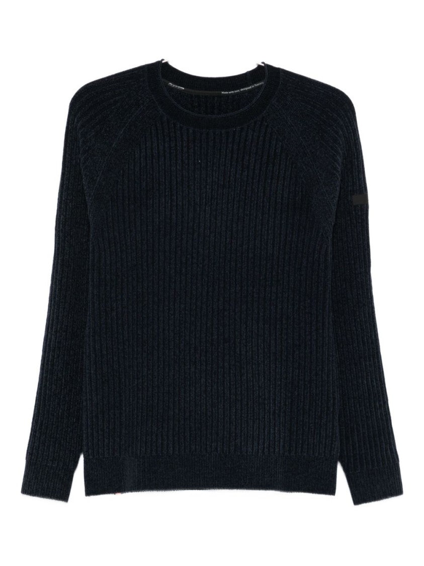 Rrd Ribbed Knit Sweater With Classic Crew Neckline