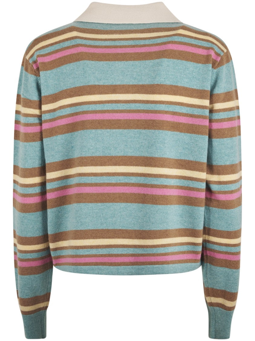Guest In Residence Cropped Rugby Stripe Sweater