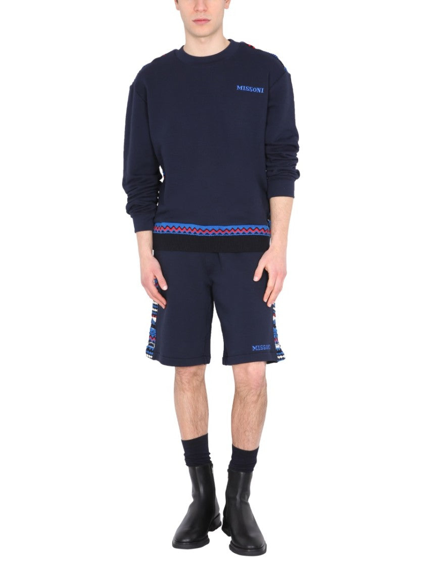 Missoni Embroidered Logo And Jacquard Insert Bermuda