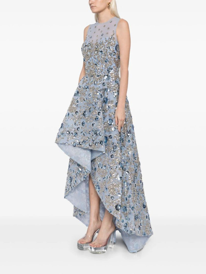 Saiid Kobeisy Tulle, High-Low Dress With Dotted Beading