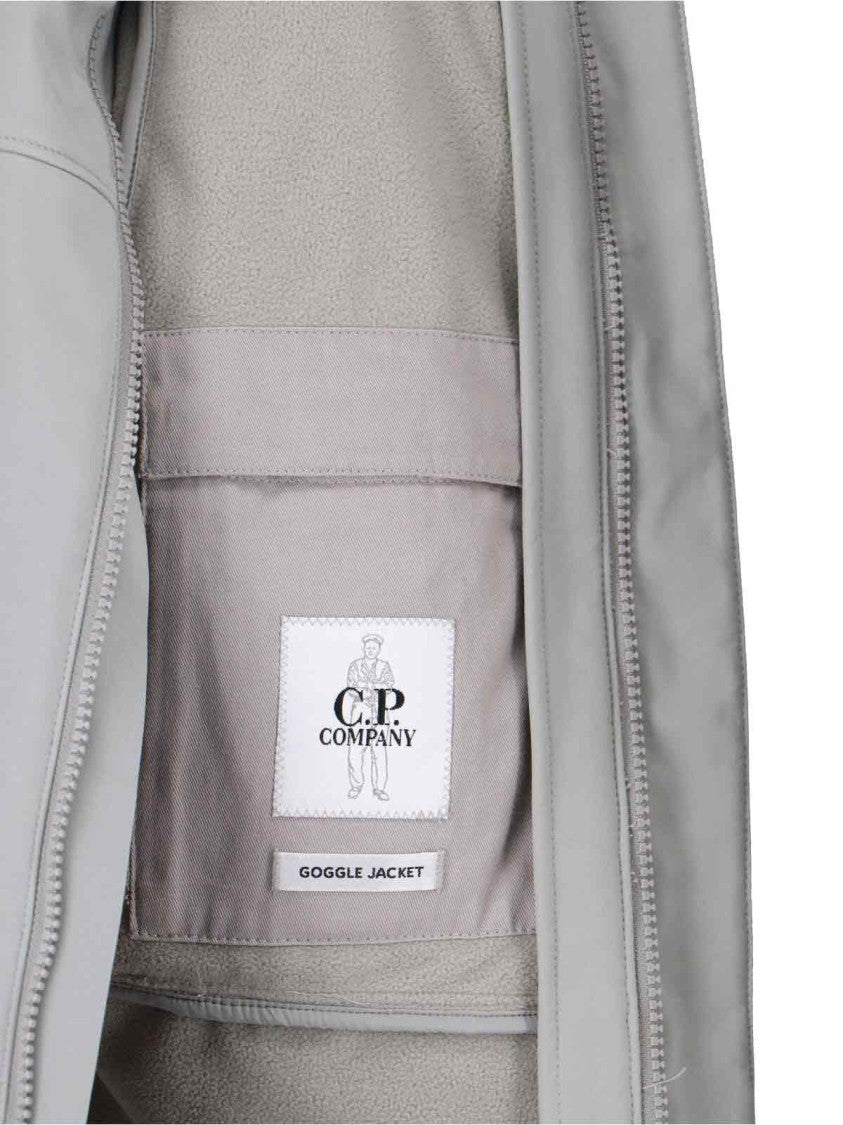 C.P. Company Sleeveless Light Grey Jacket With High Collar And Detachable Hood