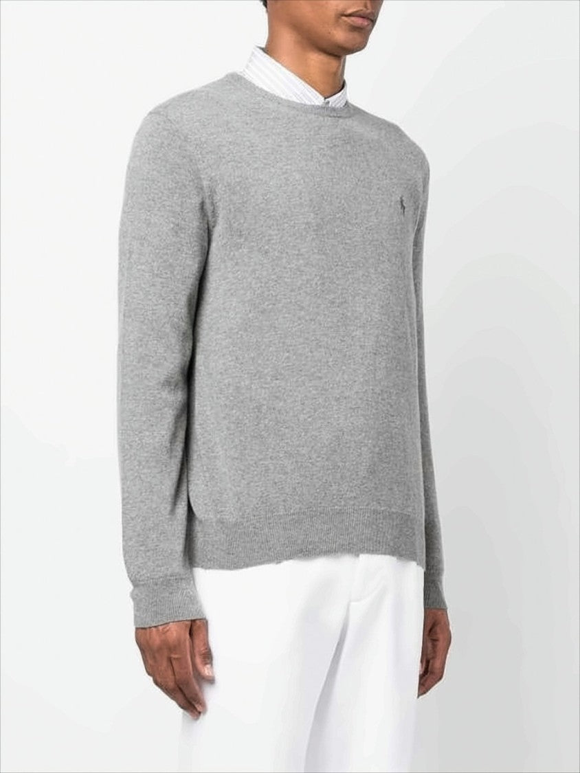Polo Ralph Lauren Long-Sleeve Wool Crewneck Sweater With Embroidered Logo