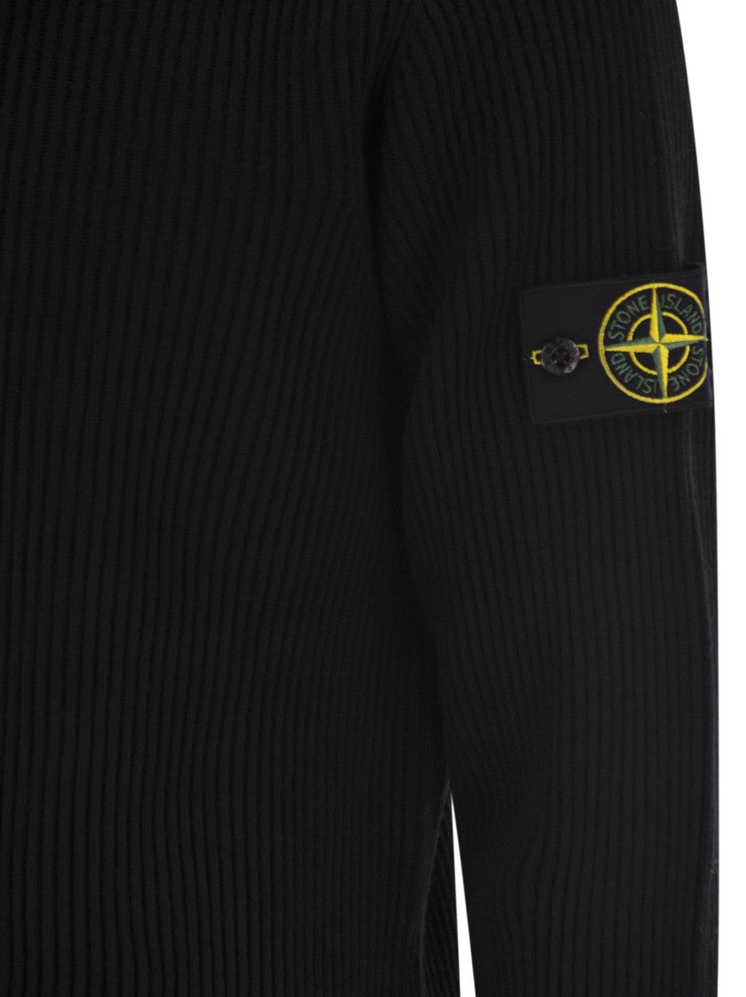 Stone Island Rws Wool Zip-Up Sweater