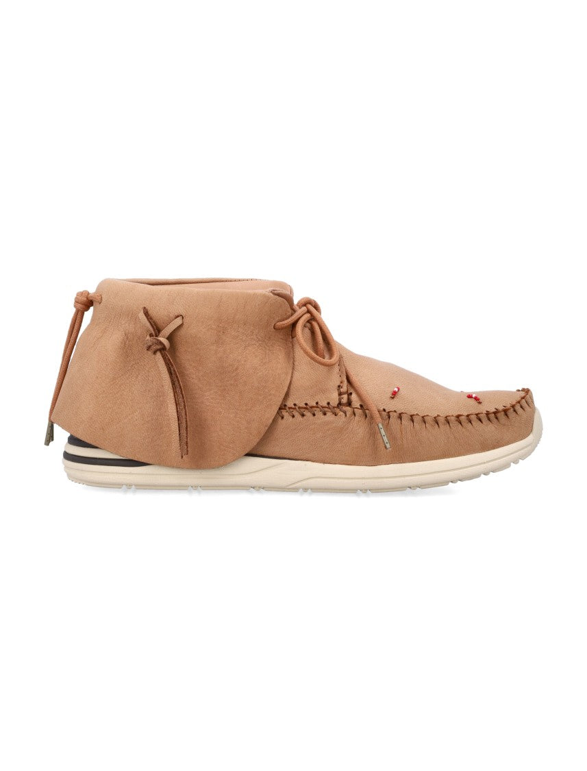 Visvim Fbt Lhamo-Folk Moccasin-Inspired Brown Leather Shoes
