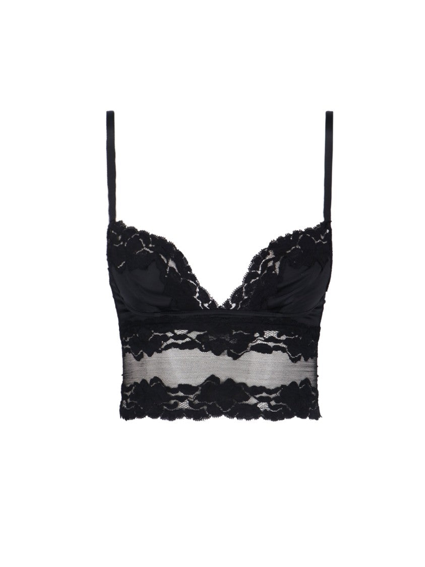 Dolce & Gabbana Lace & Satin Top – Black