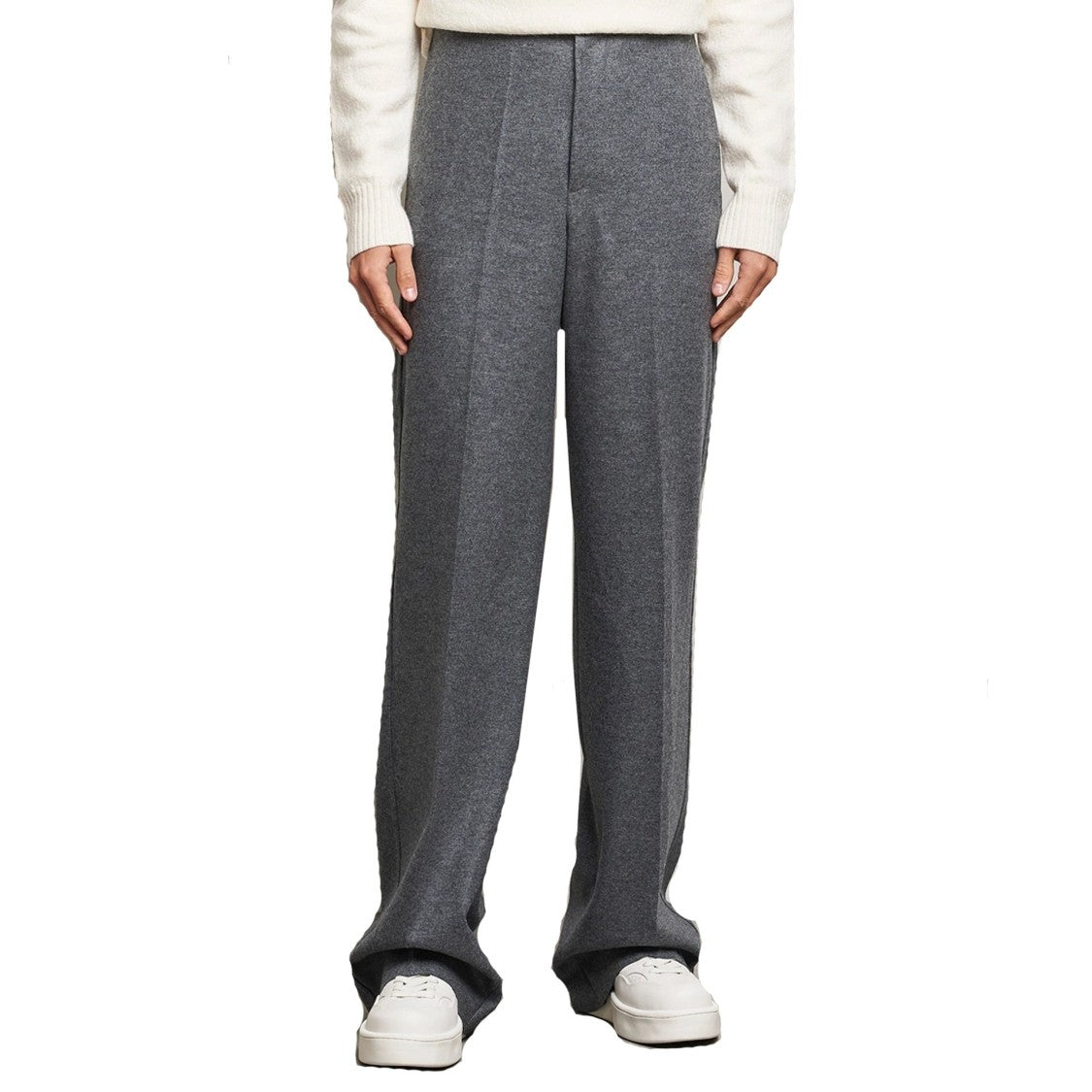 Jil Sander High-Waisted Tailored Gray Wool Pants